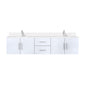 Geneva 80 in. W x 22 in. D Glossy White Double Bath Vanity