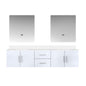 Geneva 80 in. W x 22 in. D Glossy White Double Bath Vanity