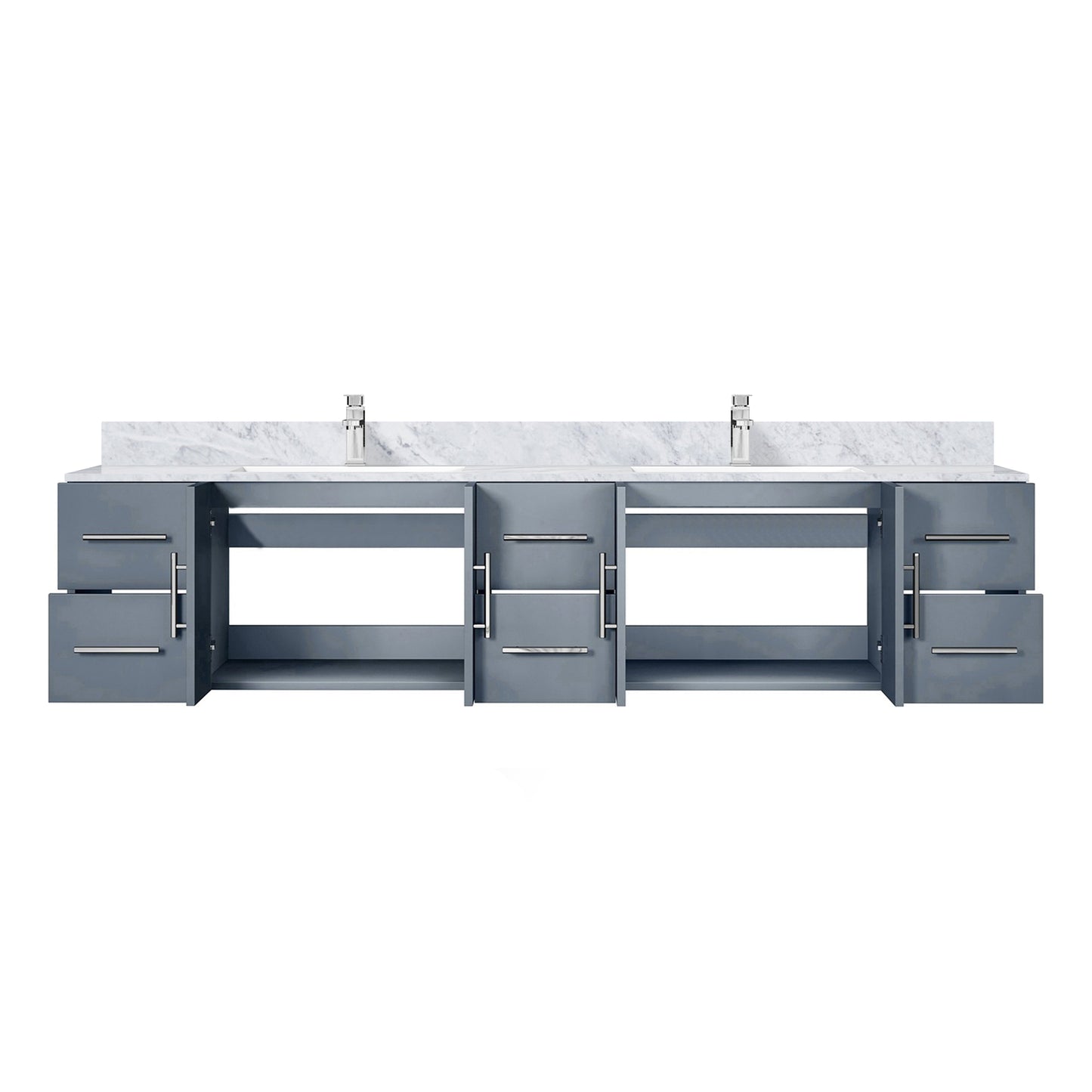 Geneva 84 in. W x 22 in. D Dark Grey Double Bath Vanity