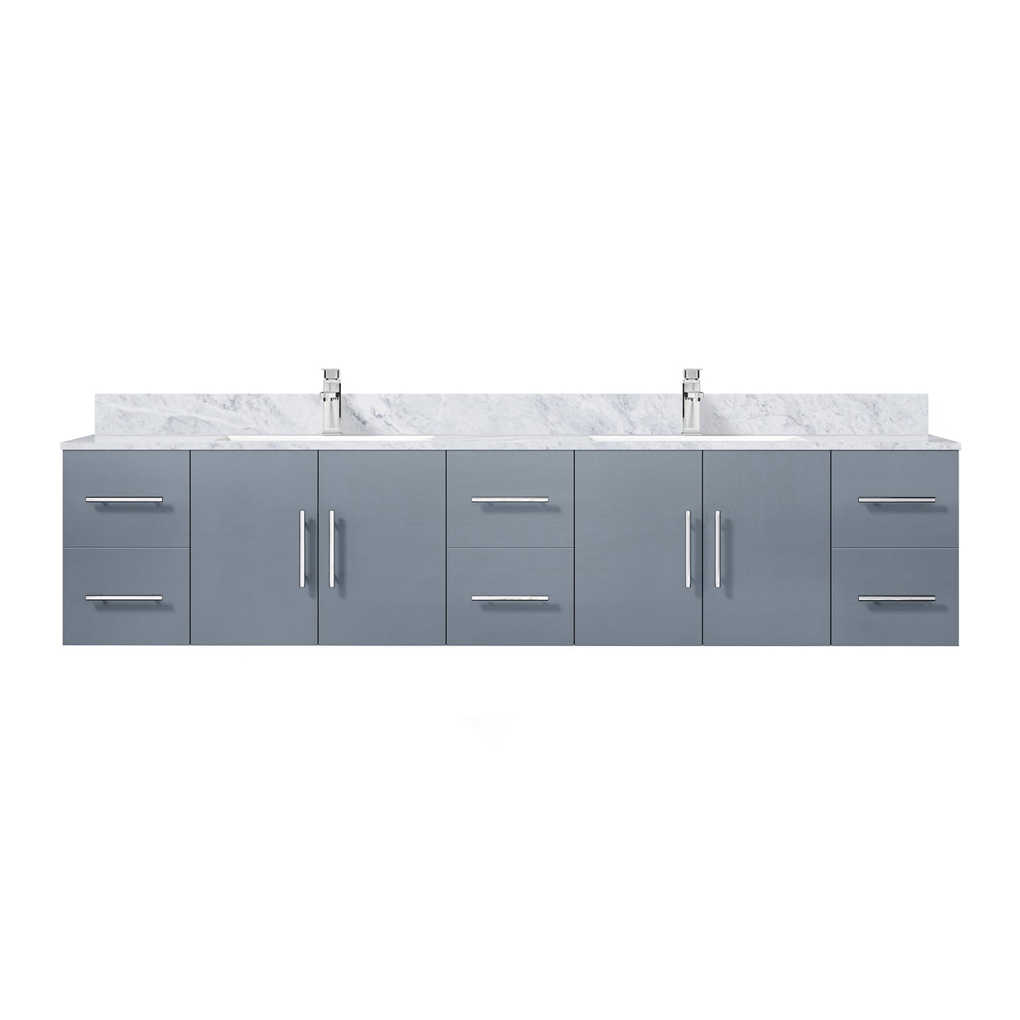Geneva 84 in. W x 22 in. D Dark Grey Double Bath Vanity