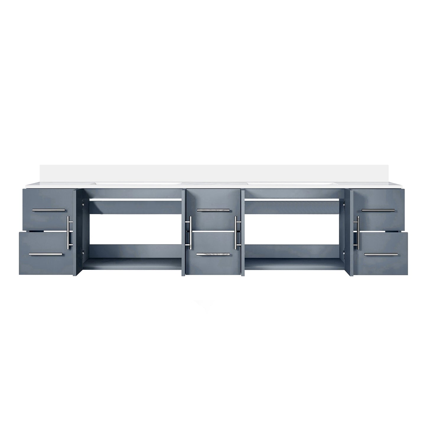 Geneva 84 in. W x 22 in. D Dark Grey Double Bath Vanity