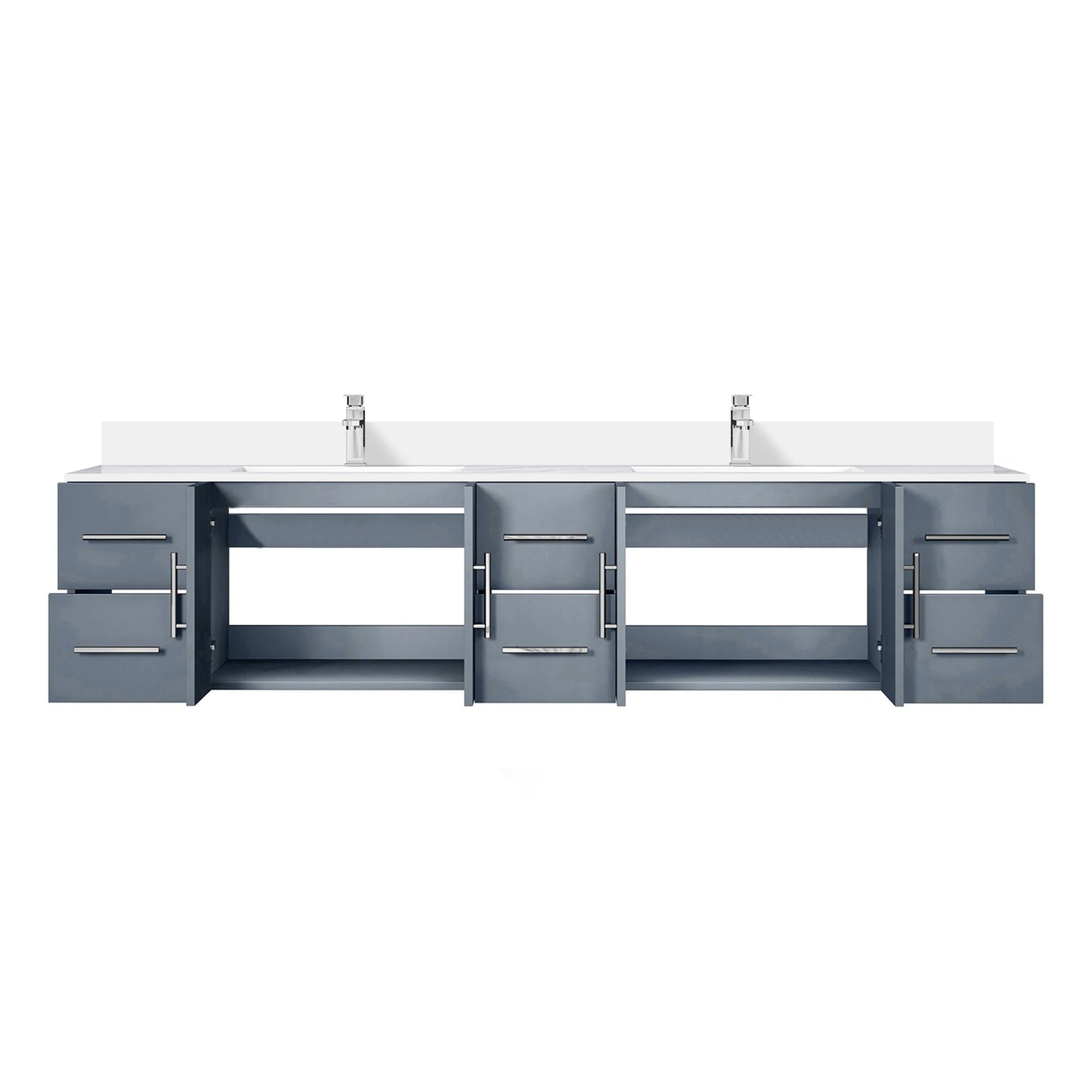 Geneva 84 in. W x 22 in. D Dark Grey Double Bath Vanity