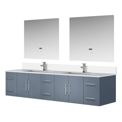 Geneva 84 in. W x 22 in. D Dark Grey Double Bath Vanity