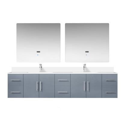 Geneva 84 in. W x 22 in. D Dark Grey Double Bath Vanity