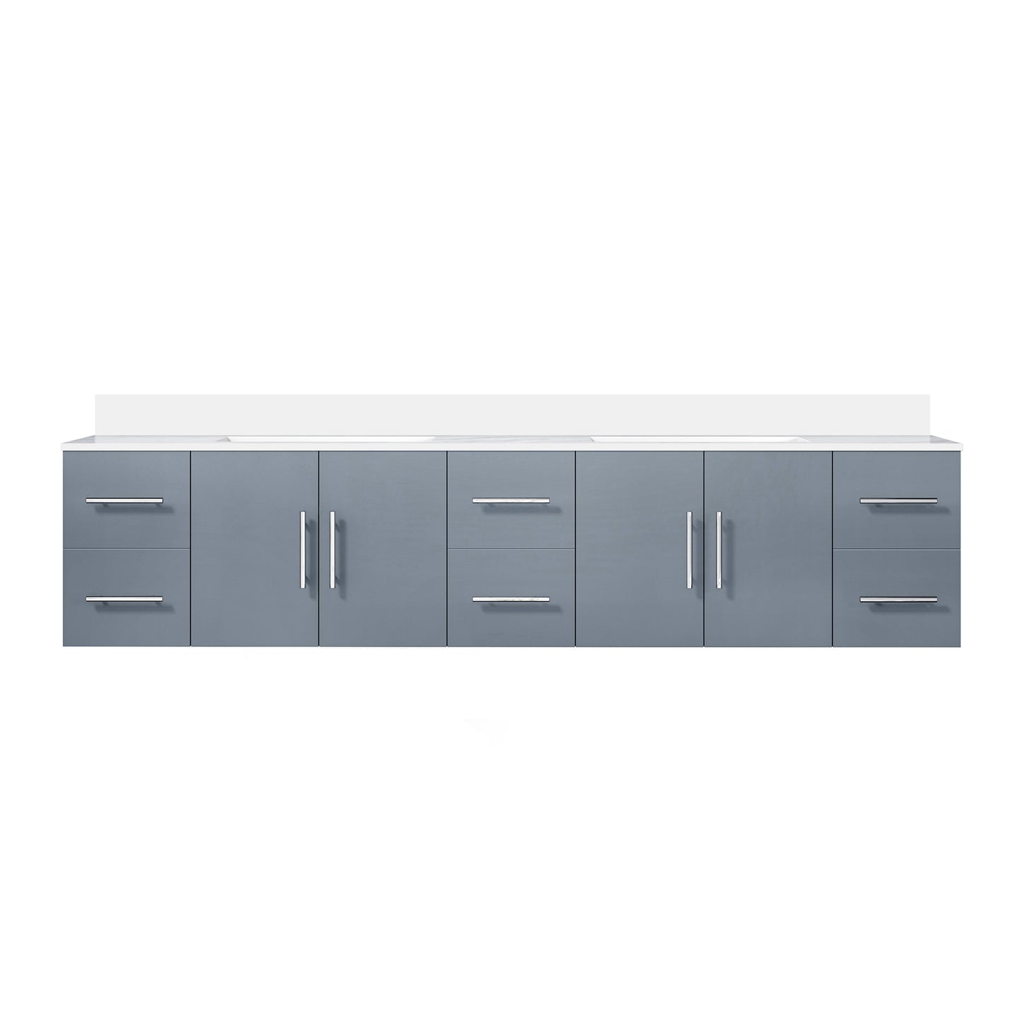 Geneva 84 in. W x 22 in. D Dark Grey Double Bath Vanity