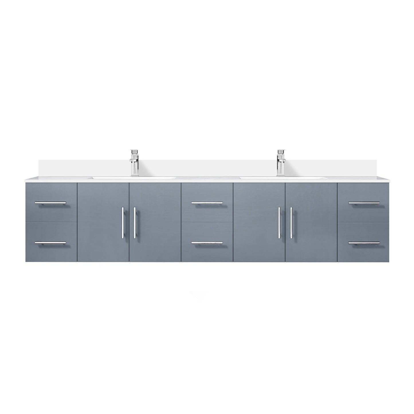 Geneva 84 in. W x 22 in. D Dark Grey Double Bath Vanity