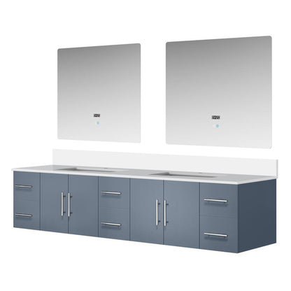 Geneva 84 in. W x 22 in. D Dark Grey Double Bath Vanity