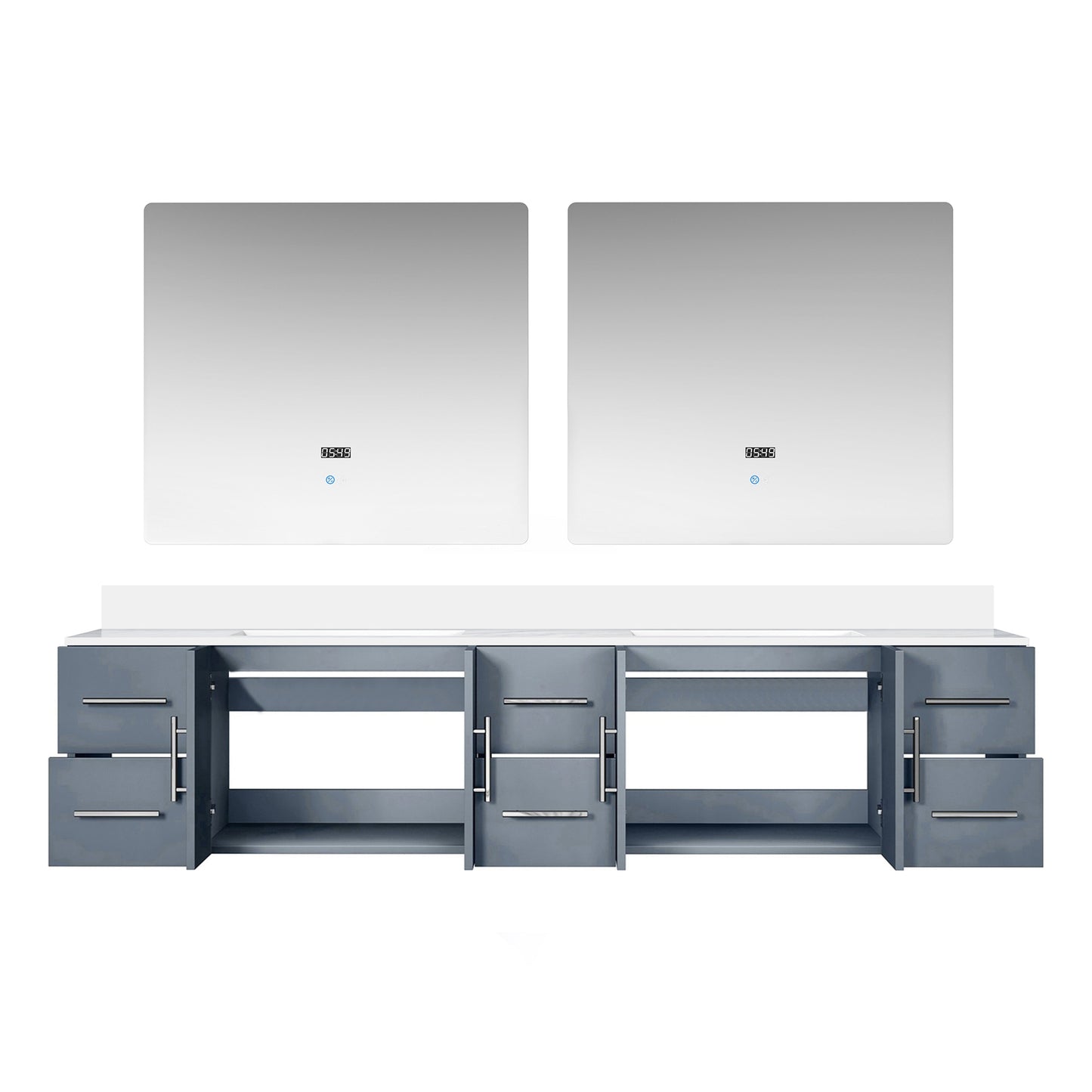 Geneva 84 in. W x 22 in. D Dark Grey Double Bath Vanity