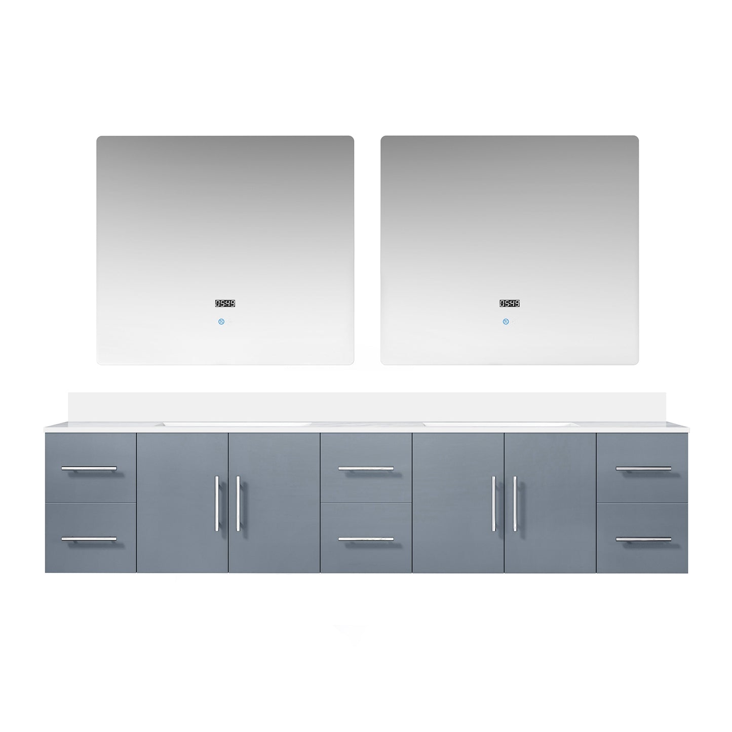 Geneva 84 in. W x 22 in. D Dark Grey Double Bath Vanity