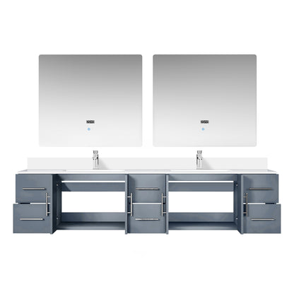 Geneva 84 in. W x 22 in. D Dark Grey Double Bath Vanity