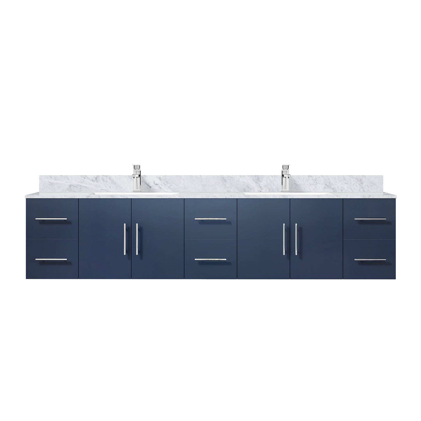 Geneva 84 in. W x 22 in. D Navy Blue Double Bath Vanity
