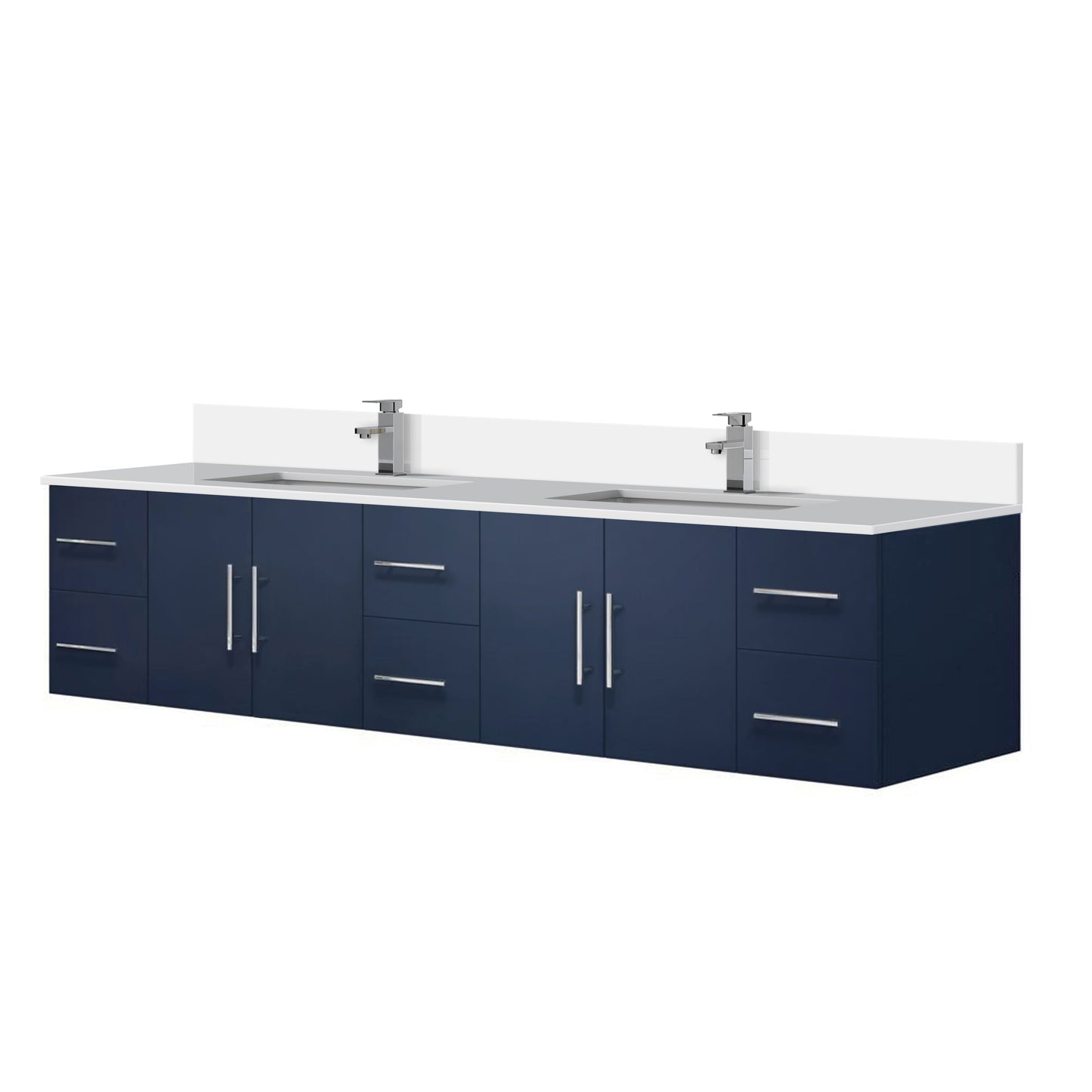 Geneva 84 in. W x 22 in. D Navy Blue Double Bath Vanity