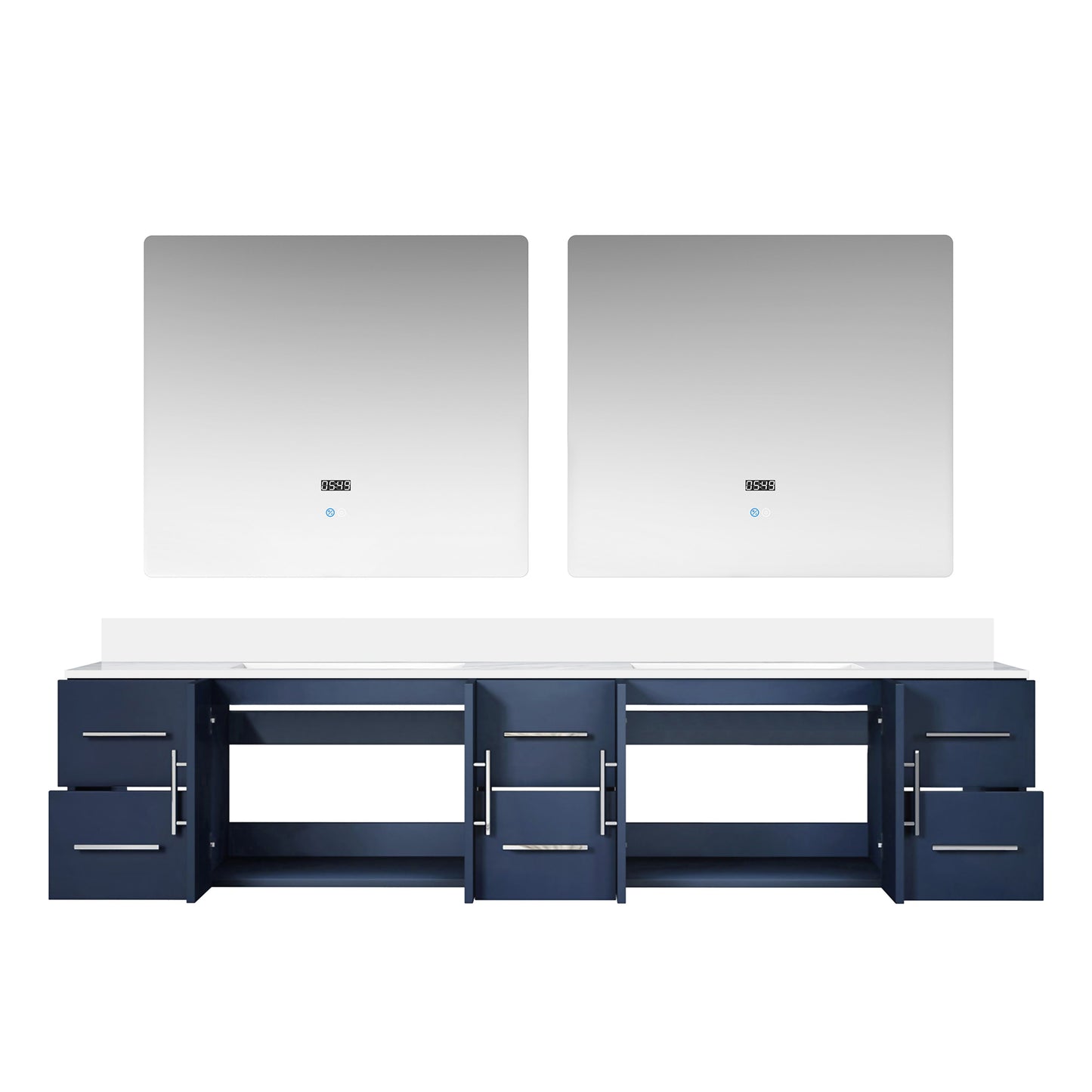 Geneva 84 in. W x 22 in. D Navy Blue Double Bath Vanity