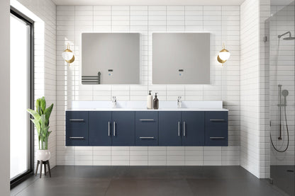 Geneva 84 in. W x 22 in. D Navy Blue Double Bath Vanity