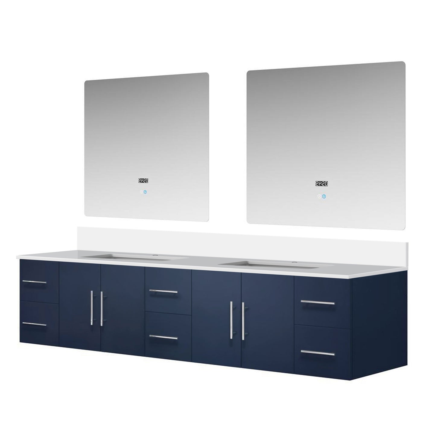 Geneva 84 in. W x 22 in. D Navy Blue Double Bath Vanity