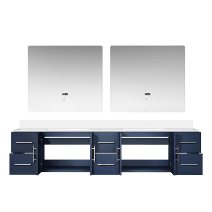 Geneva 84 in. W x 22 in. D Navy Blue Double Bath Vanity