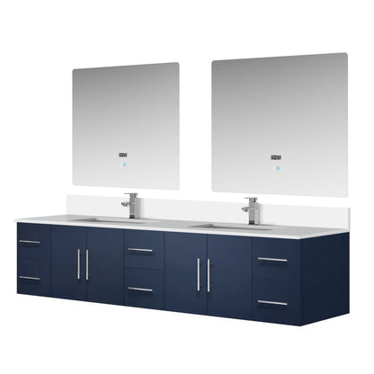Geneva 84 in. W x 22 in. D Navy Blue Double Bath Vanity