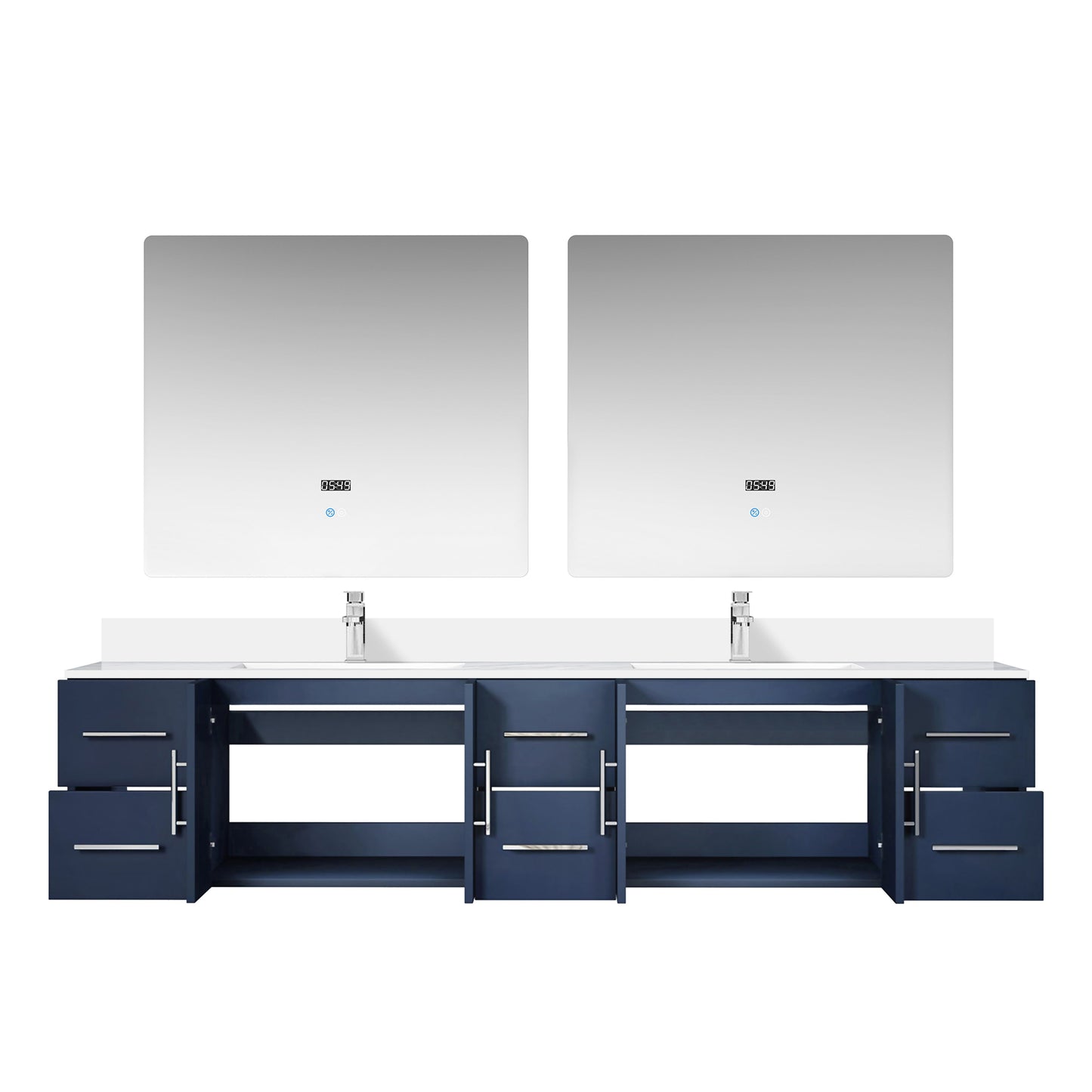 Geneva 84 in. W x 22 in. D Navy Blue Double Bath Vanity