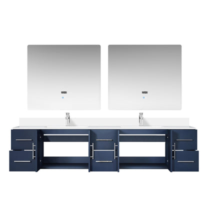 Geneva 84 in. W x 22 in. D Navy Blue Double Bath Vanity