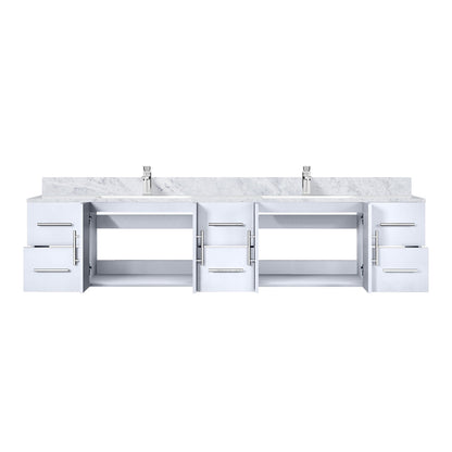 Geneva 84 in. W x 22 in. D Glossy White Double Bath Vanity
