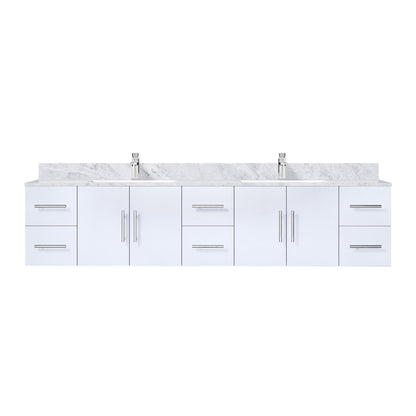 Geneva 84 in. W x 22 in. D Glossy White Double Bath Vanity