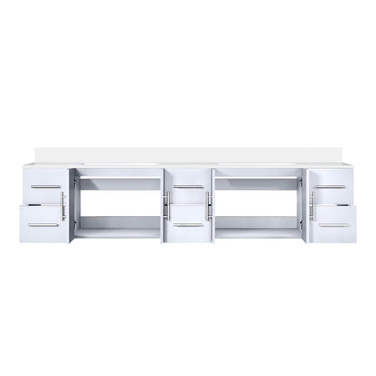 Geneva 84 in. W x 22 in. D Glossy White Double Bath Vanity