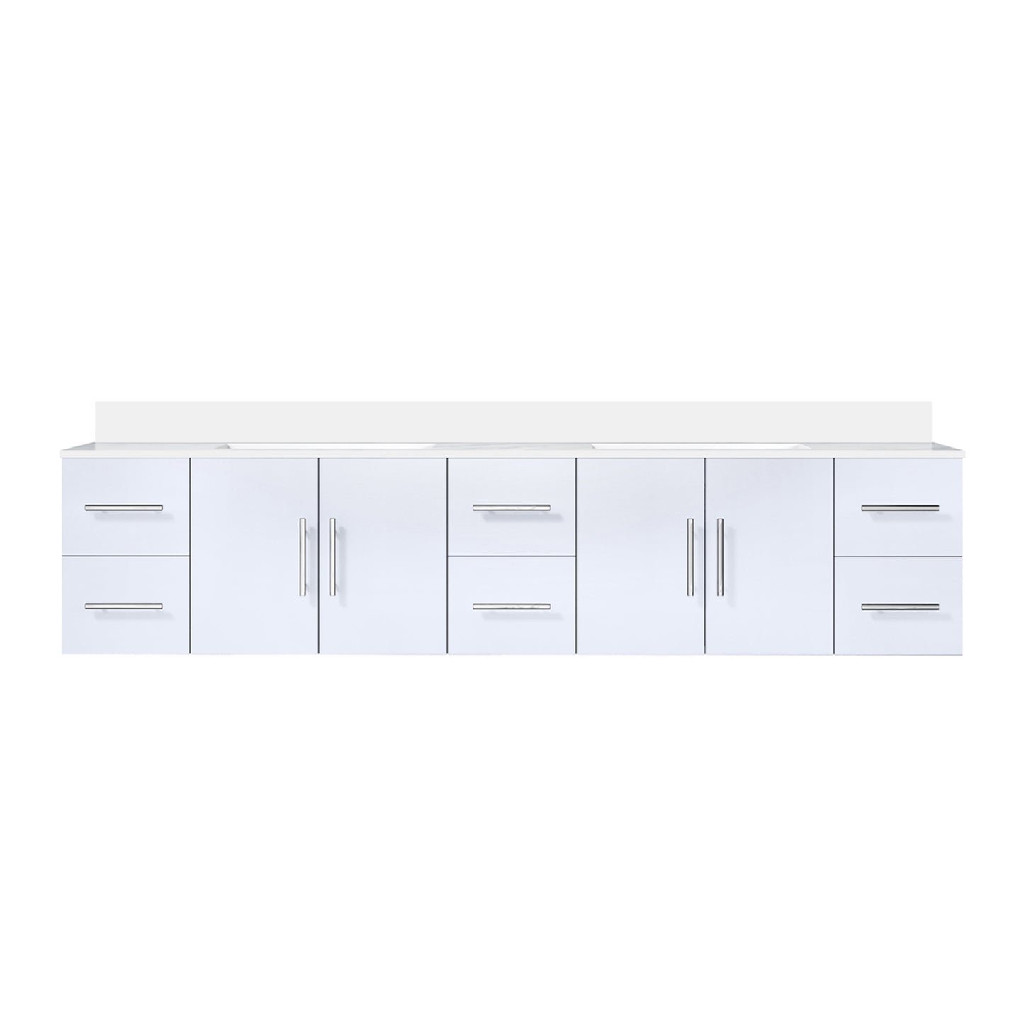 Geneva 84 in. W x 22 in. D Glossy White Double Bath Vanity