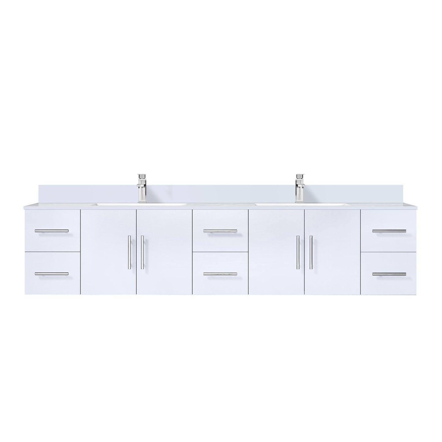 Geneva 84 in. W x 22 in. D Glossy White Double Bath Vanity