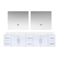 Geneva 84 in. W x 22 in. D Glossy White Double Bath Vanity