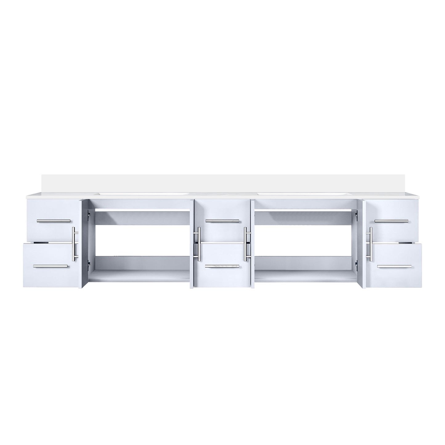 Geneva 84 in. W x 22 in. D Glossy White Double Bath Vanity