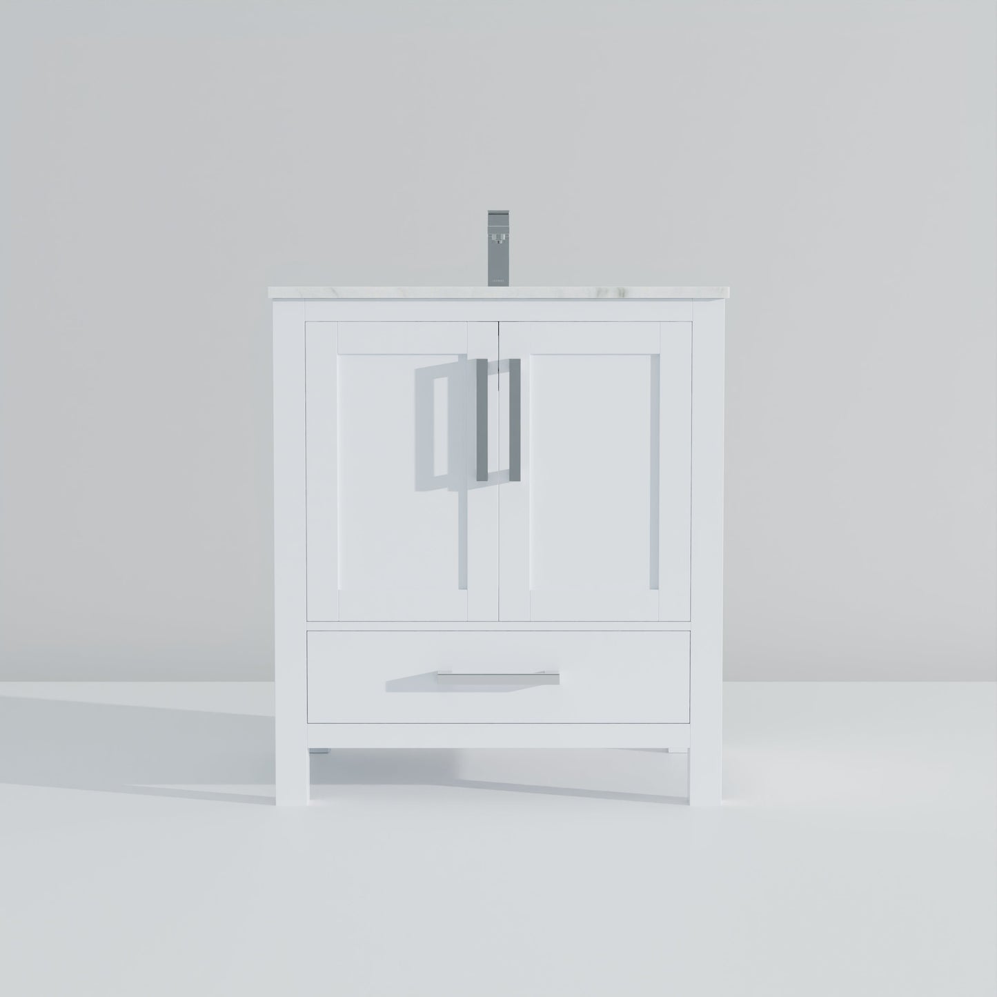 Lexora Jacques 30" White Bathroom Vanity | Modern Solid Wood Cabinet