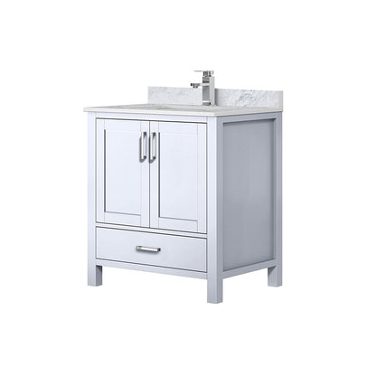 Lexora Jacques 30" White Bathroom Vanity | Modern Solid Wood Cabinet