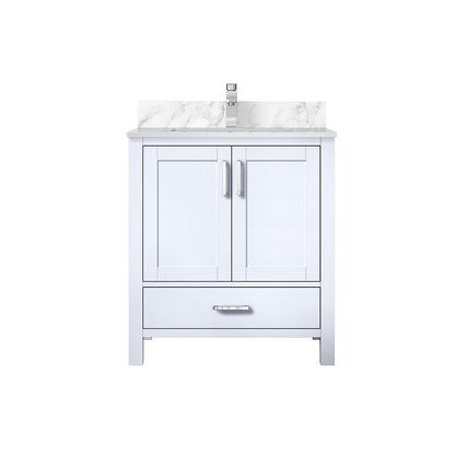 Lexora Jacques 30" White Bathroom Vanity | Modern Solid Wood Cabinet