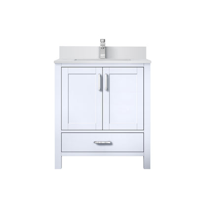 Lexora Jacques 30" White Bathroom Vanity | Modern Solid Wood Cabinet