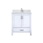 Lexora Jacques 30" White Bathroom Vanity | Modern Solid Wood Cabinet