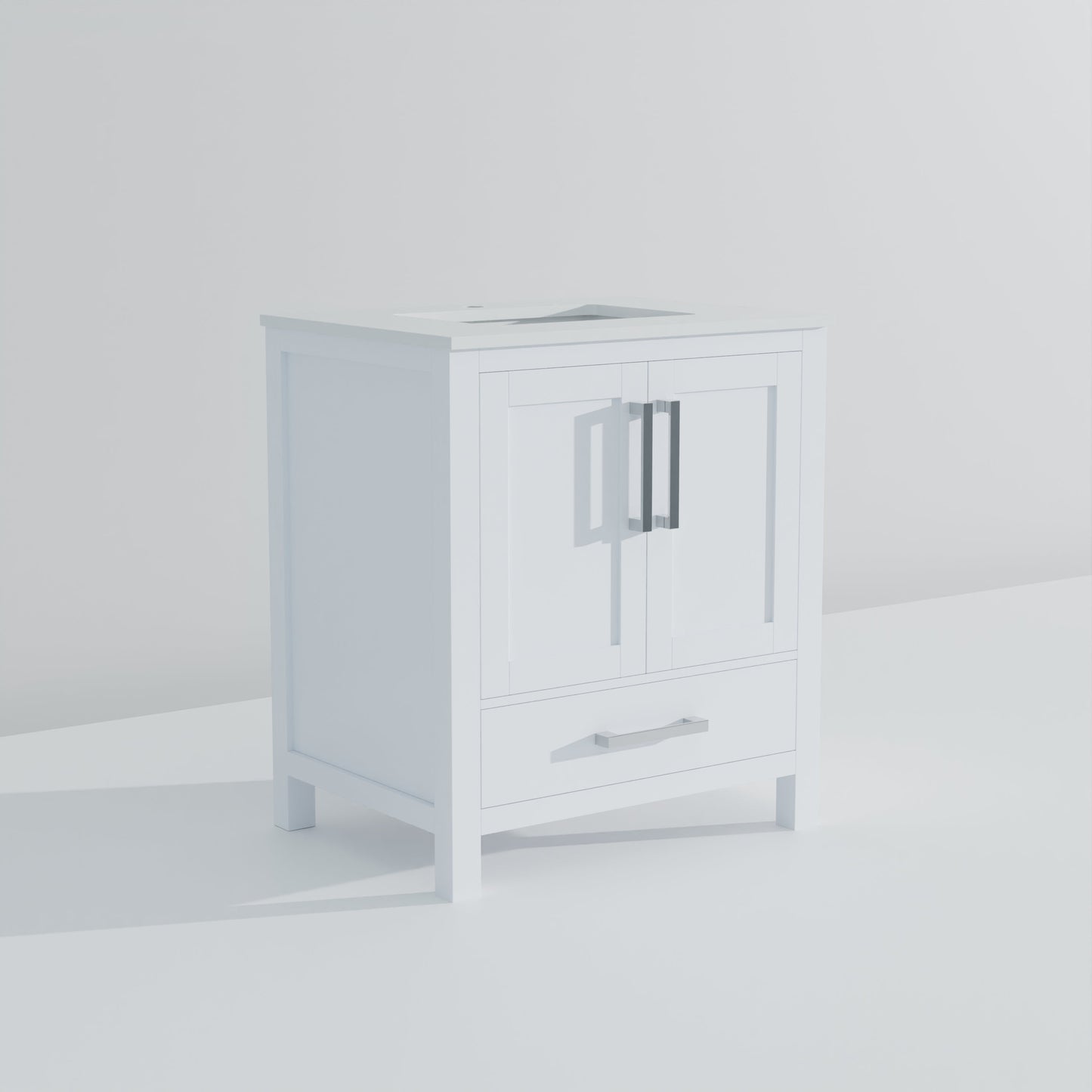 Lexora Jacques 30" White Bathroom Vanity | Modern Solid Wood Cabinet