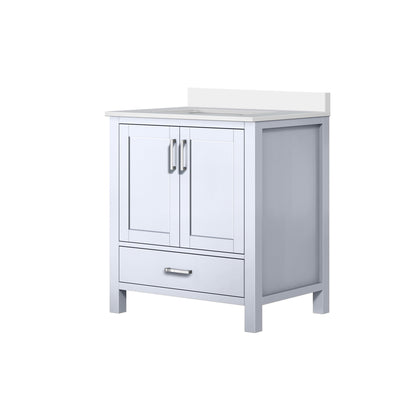 Lexora Jacques 30" White Bathroom Vanity | Modern Solid Wood Cabinet