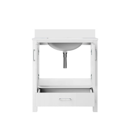 Lexora Jacques 30" White Bathroom Vanity | Modern Solid Wood Cabinet