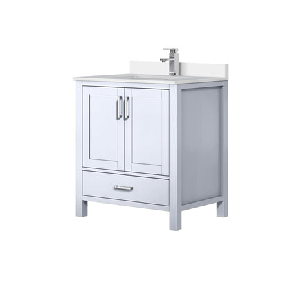 Lexora Jacques 30" White Bathroom Vanity | Modern Solid Wood Cabinet