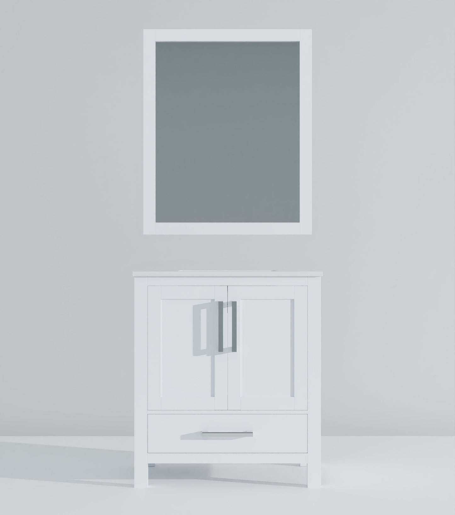 Lexora Jacques 30" White Bathroom Vanity | Modern Solid Wood Cabinet