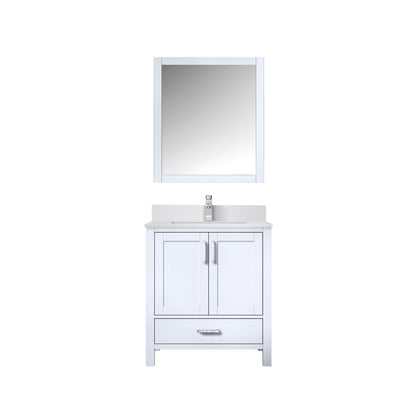 Lexora Jacques 30" White Bathroom Vanity | Modern Solid Wood Cabinet
