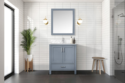 Lexora Jacques 30" Dark Grey Bathroom Vanity – Modern Solid Wood Freestanding Cabinet