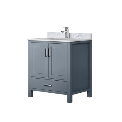 Lexora Jacques 30" Dark Grey Bathroom Vanity – Modern Solid Wood Freestanding Cabinet