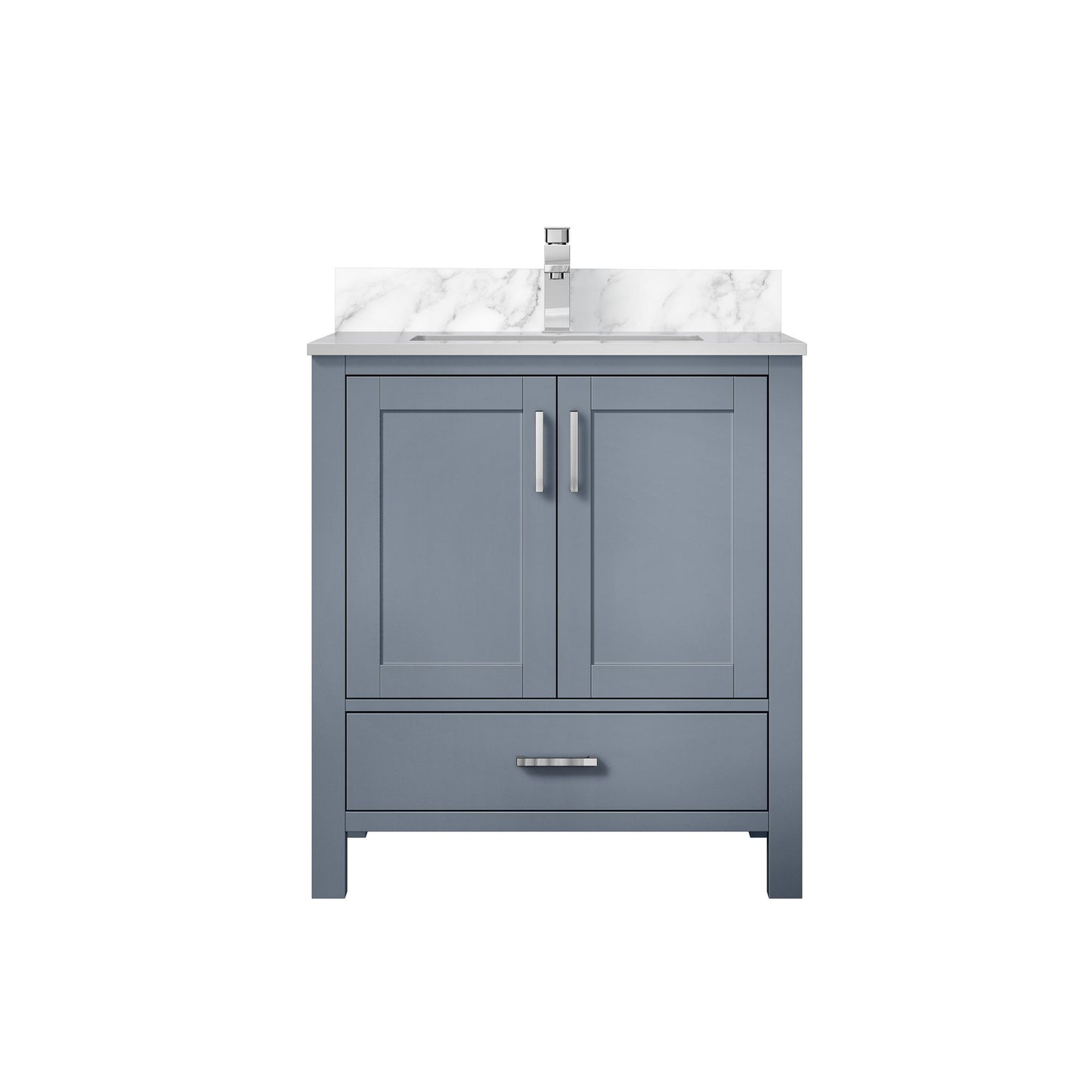 Lexora Jacques 30" Dark Grey Bathroom Vanity – Modern Solid Wood Freestanding Cabinet