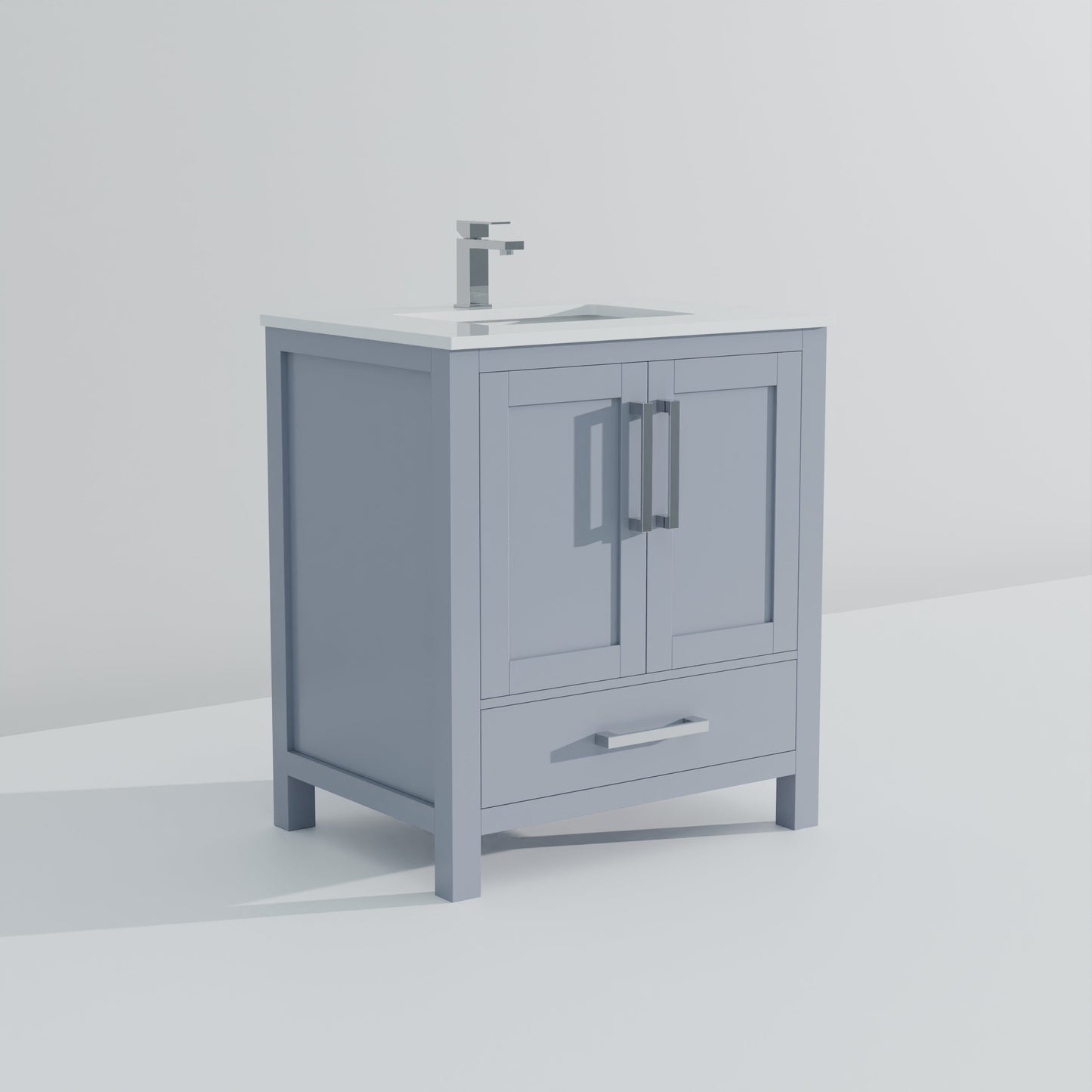 Lexora Jacques 30" Dark Grey Bathroom Vanity – Modern Solid Wood Freestanding Cabinet