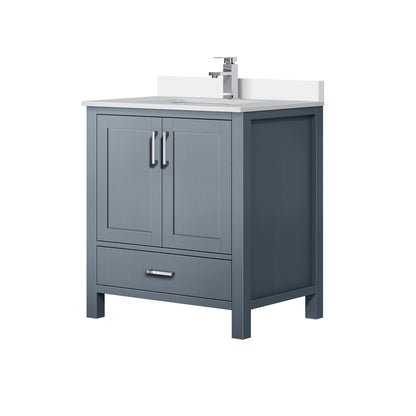 Lexora Jacques 30" Dark Grey Bathroom Vanity – Modern Solid Wood Freestanding Cabinet