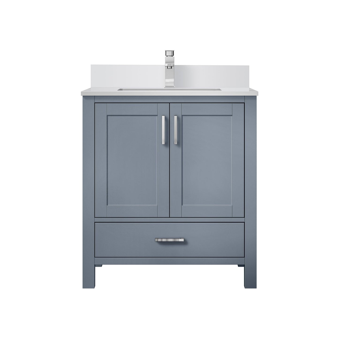 Lexora Jacques 30" Dark Grey Bathroom Vanity – Modern Solid Wood Freestanding Cabinet