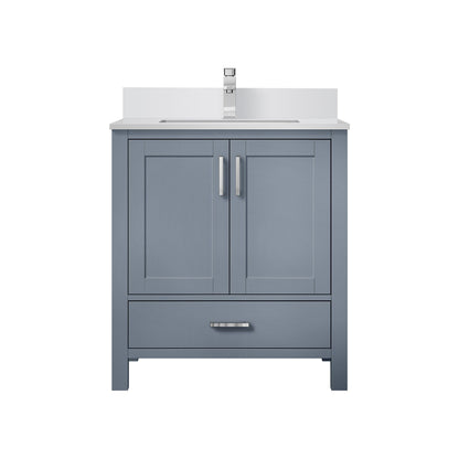 Lexora Jacques 30" Dark Grey Bathroom Vanity – Modern Solid Wood Freestanding Cabinet