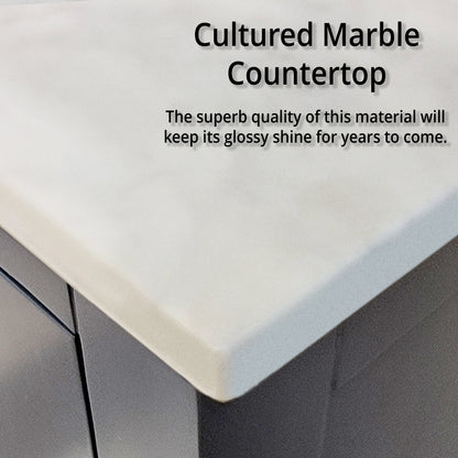 Lexora Jacques 30" Dark Grey Bathroom Vanity – Modern Solid Wood Freestanding Cabinet