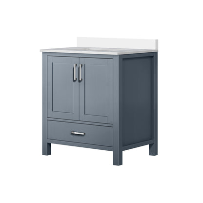 Lexora Jacques 30" Dark Grey Bathroom Vanity – Modern Solid Wood Freestanding Cabinet